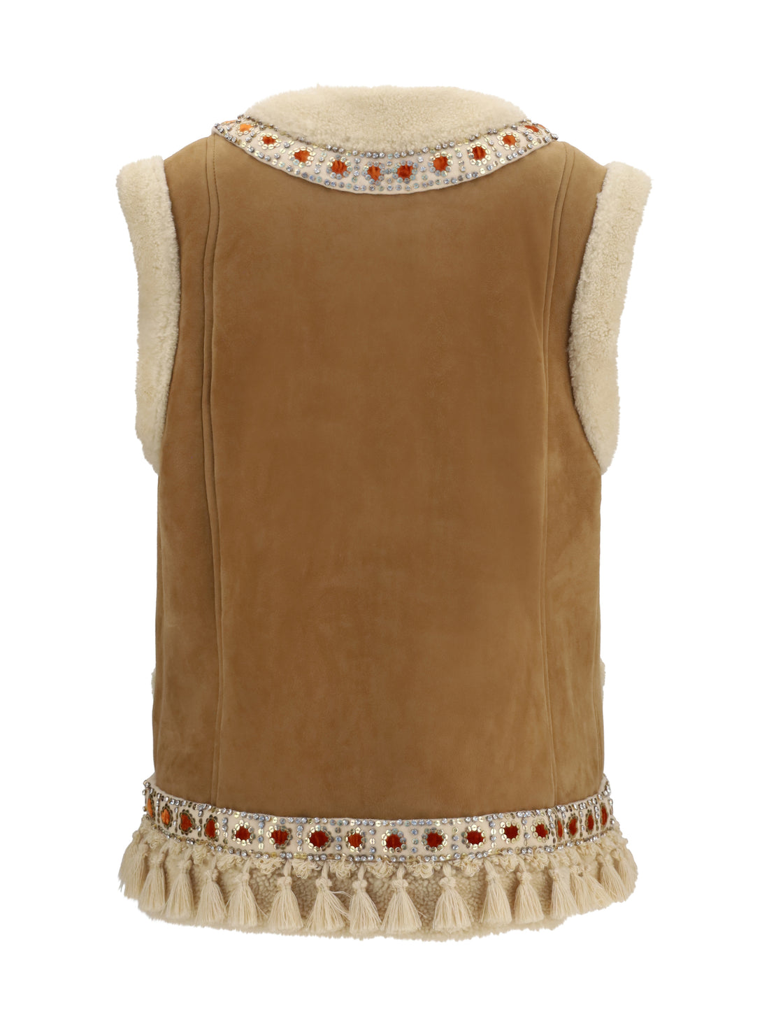 VALENTINO 46 suede and fur vest