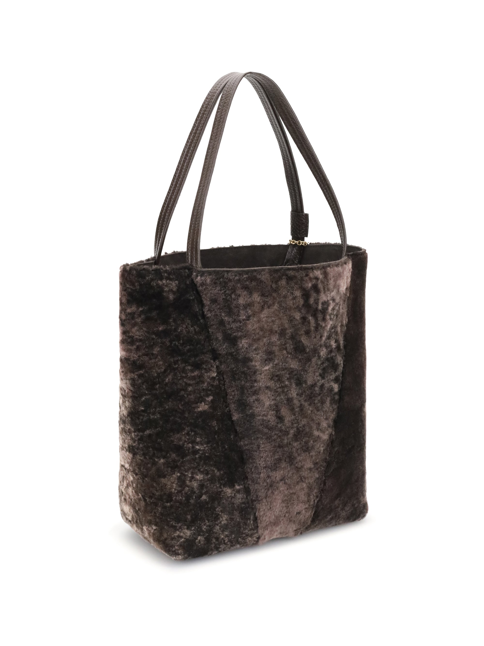 spin shearling tote bag