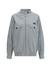 checked technical fabric blouson jacket