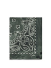 golden paisley printed silk scarf
