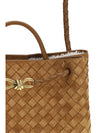 medium suede tote bag with intrecciato motif