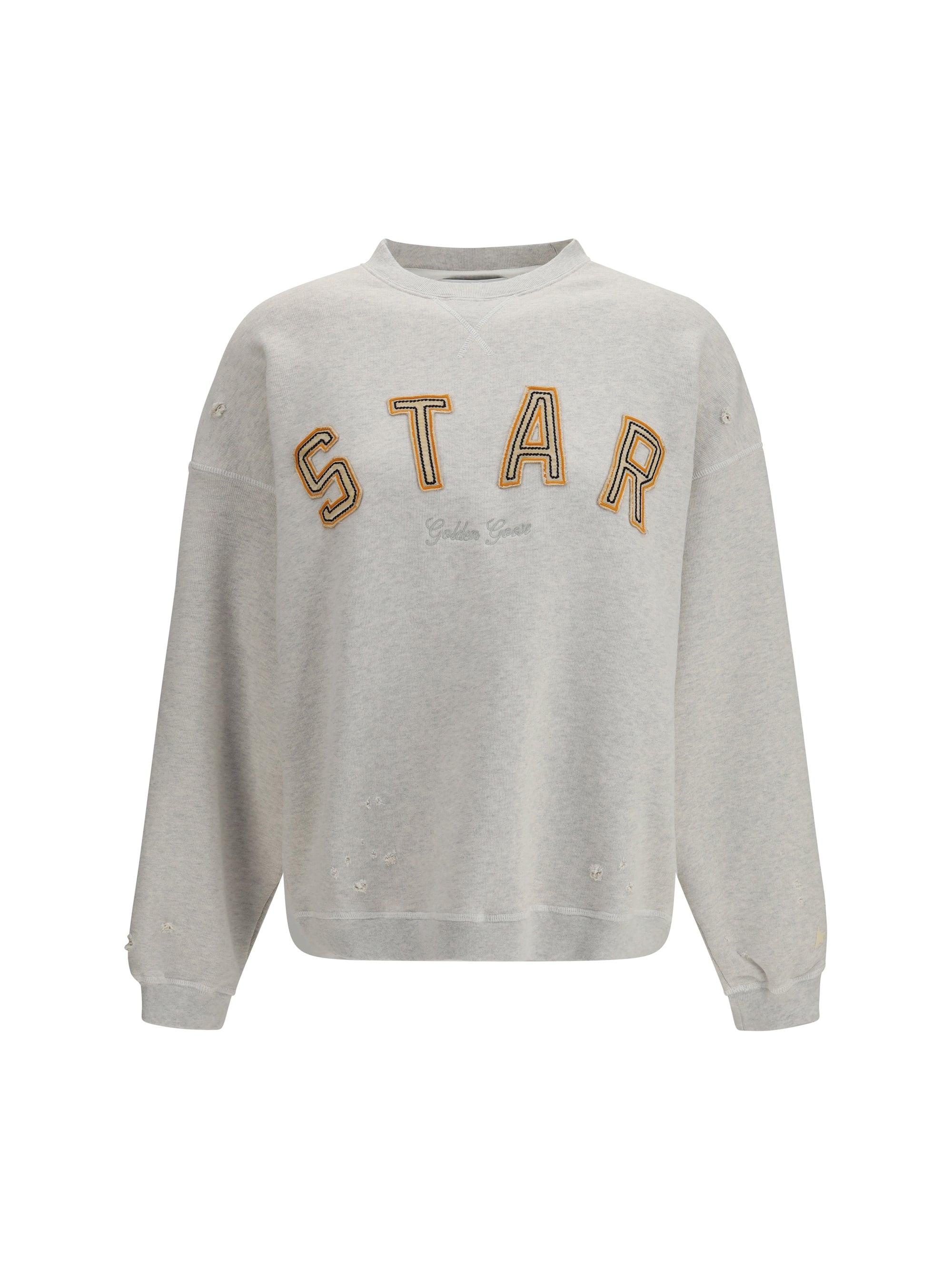 sweatshirt crewneck in cotton with contrasting logo