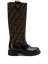 Fendi Fendi Filo Leather And Ff Fabric Boots