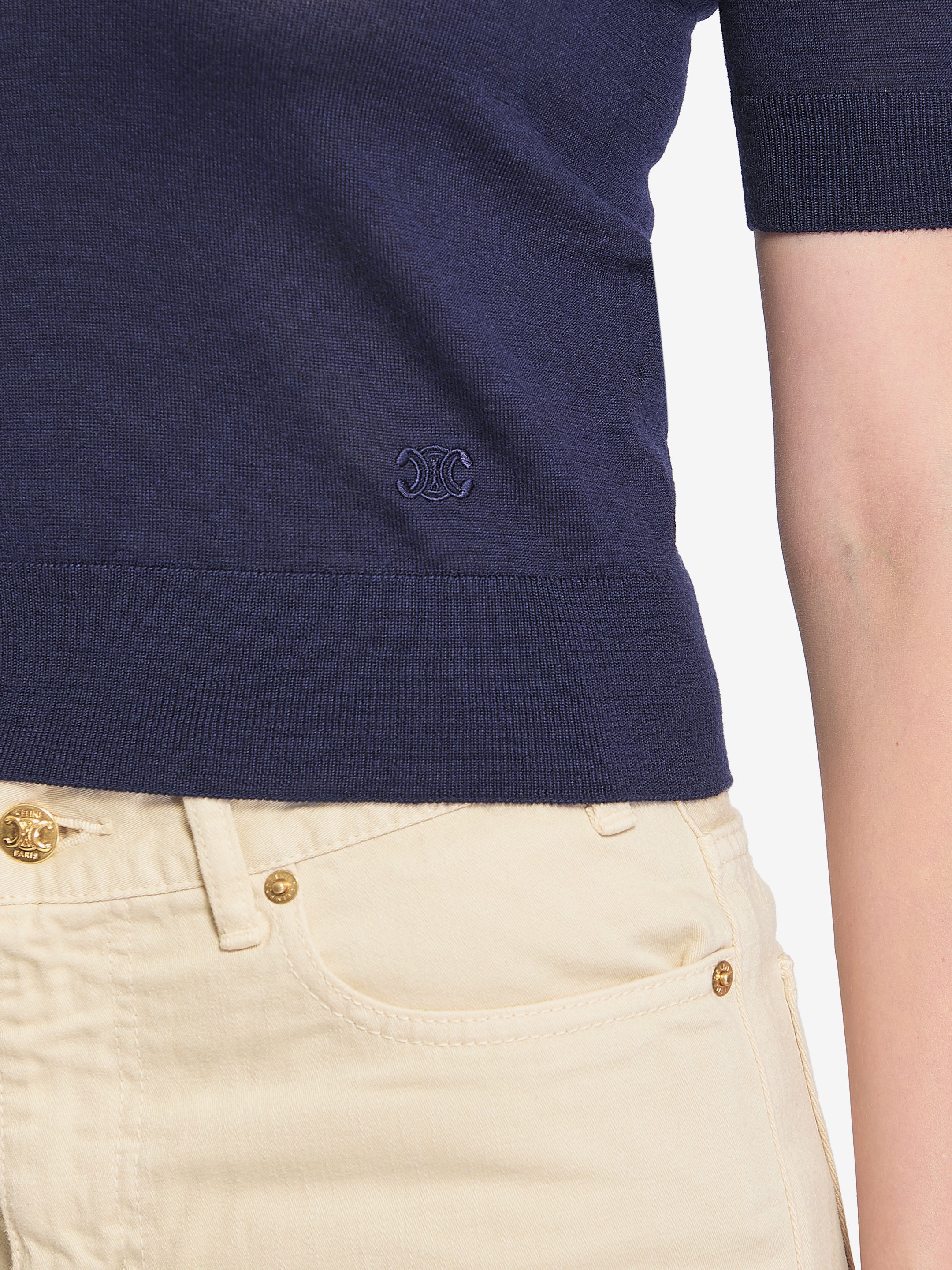 CELINE S triomphe navy polo