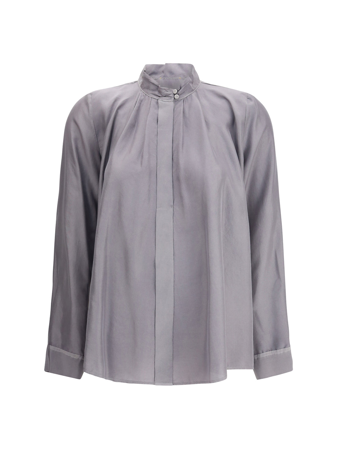 FORTE_FORTE I crater-collar shirt in habotai silk