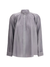 FORTE_FORTE I crater-collar shirt in habotai silk