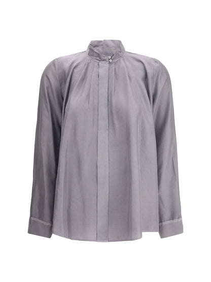 FORTE_FORTE I crater-collar shirt in habotai silk