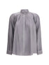 FORTE_FORTE I crater-collar shirt in habotai silk