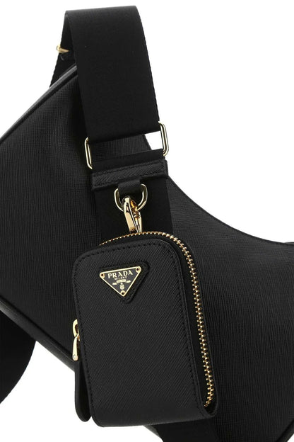 Re-Edition 2005 Black Saffiano Leather Shoulder Bag