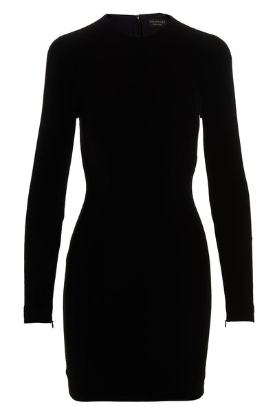 stretch twillincrespate minidress