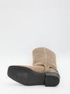 high biker boots in suede