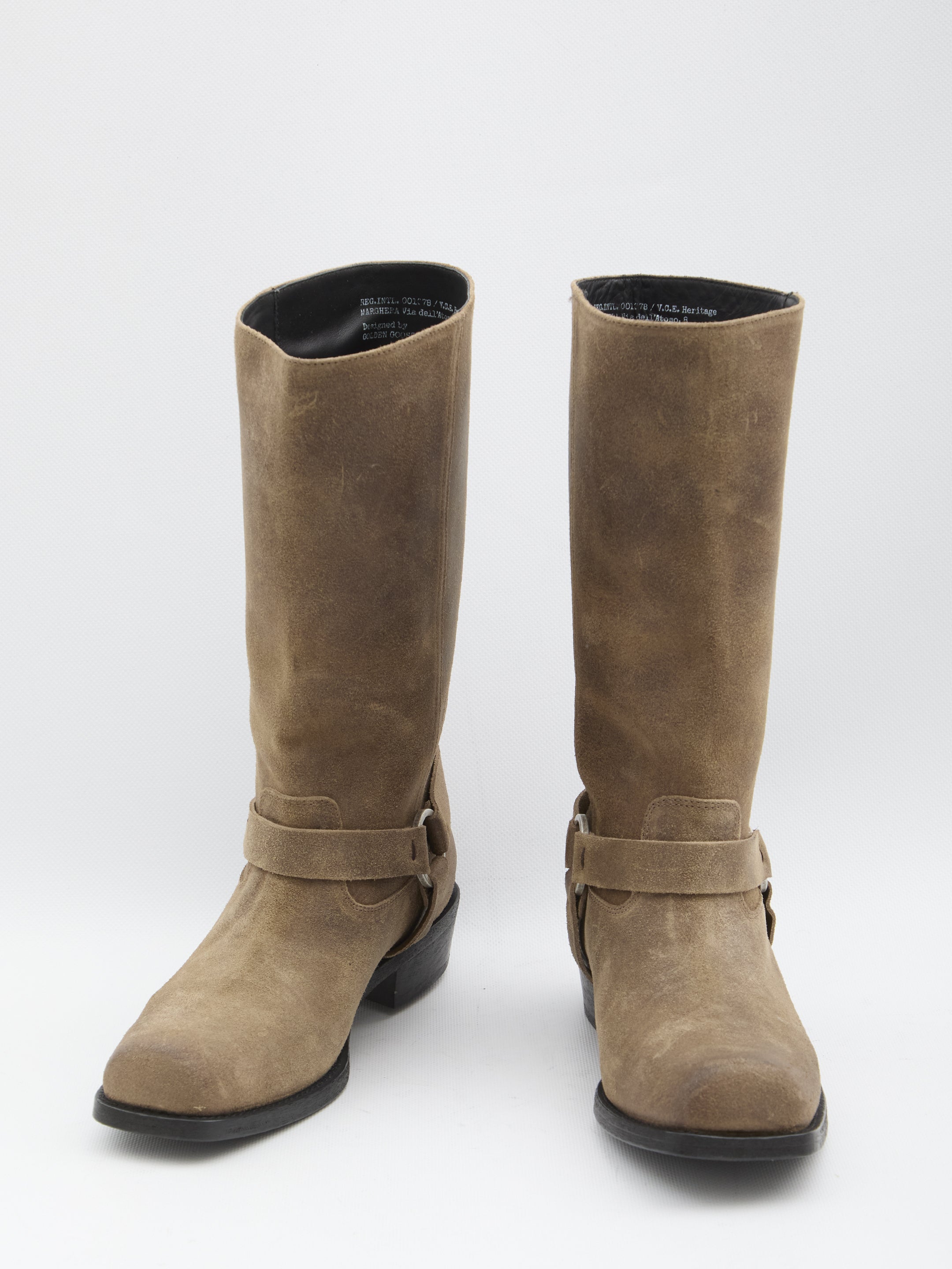 GOLDEN GOOSE 36 high biker boots in suede