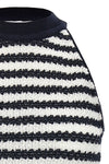 laura owens sleeveless top in striped wrinkle fabric
