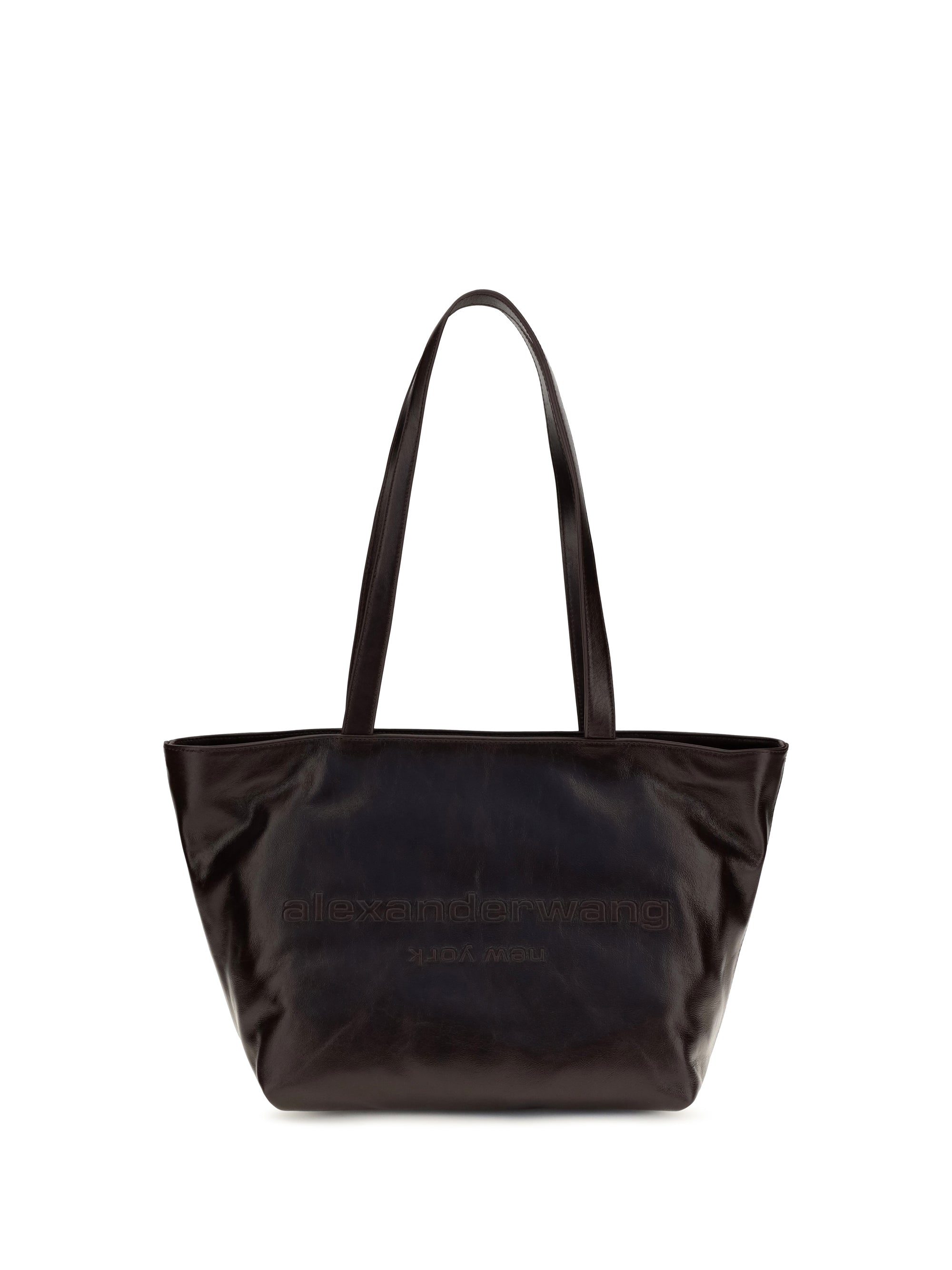 medium punch leather tote bag