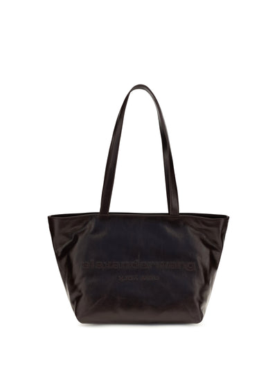 medium punch leather tote bag