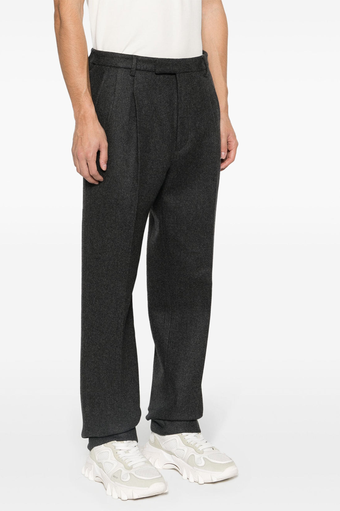 GUCCI 46 dark gray cashmere and wool pants