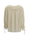 ruffled v-neck shirt