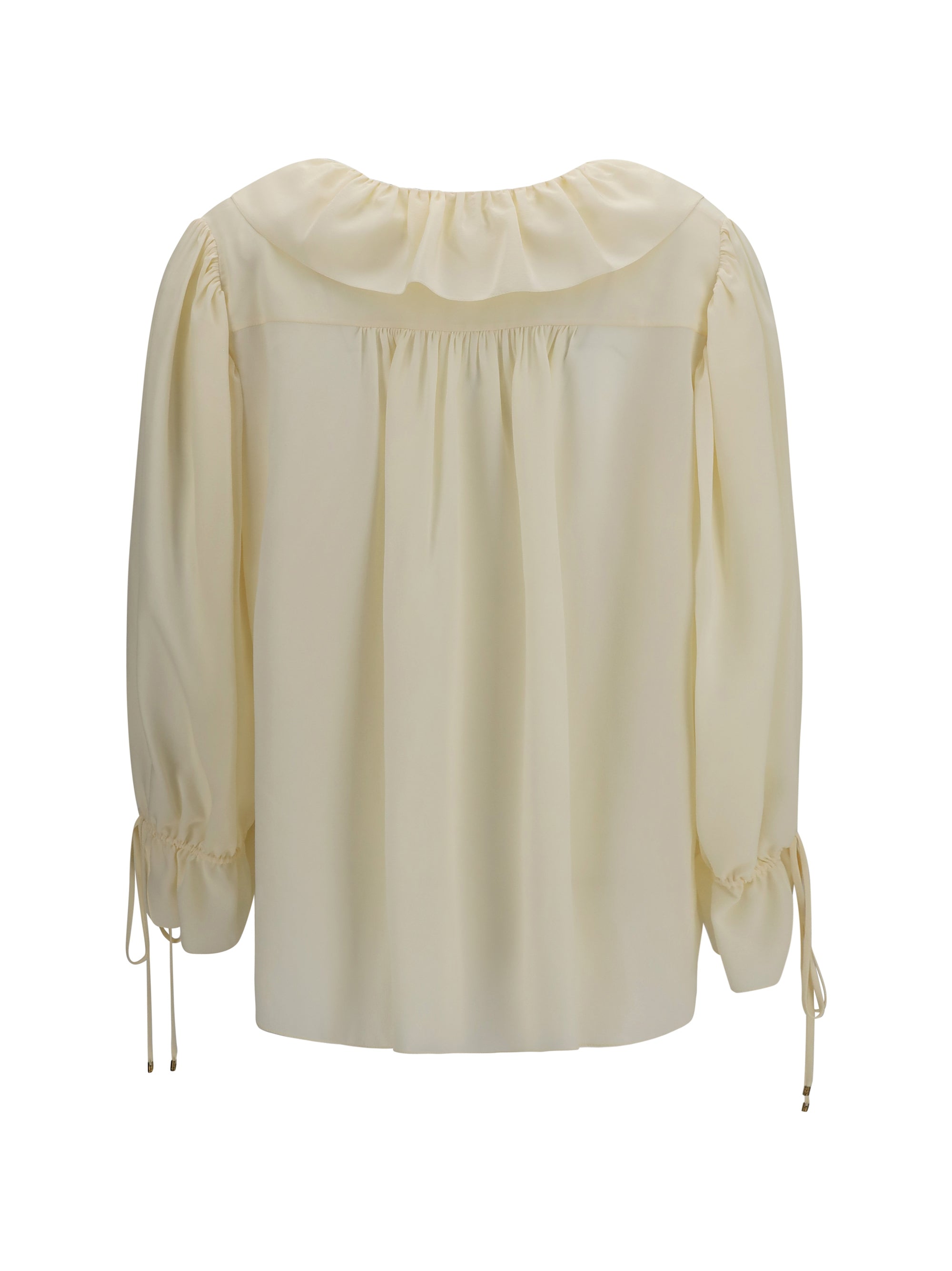 ruffled v-neck shirt