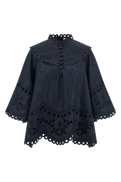 mahon cotton denim blouse