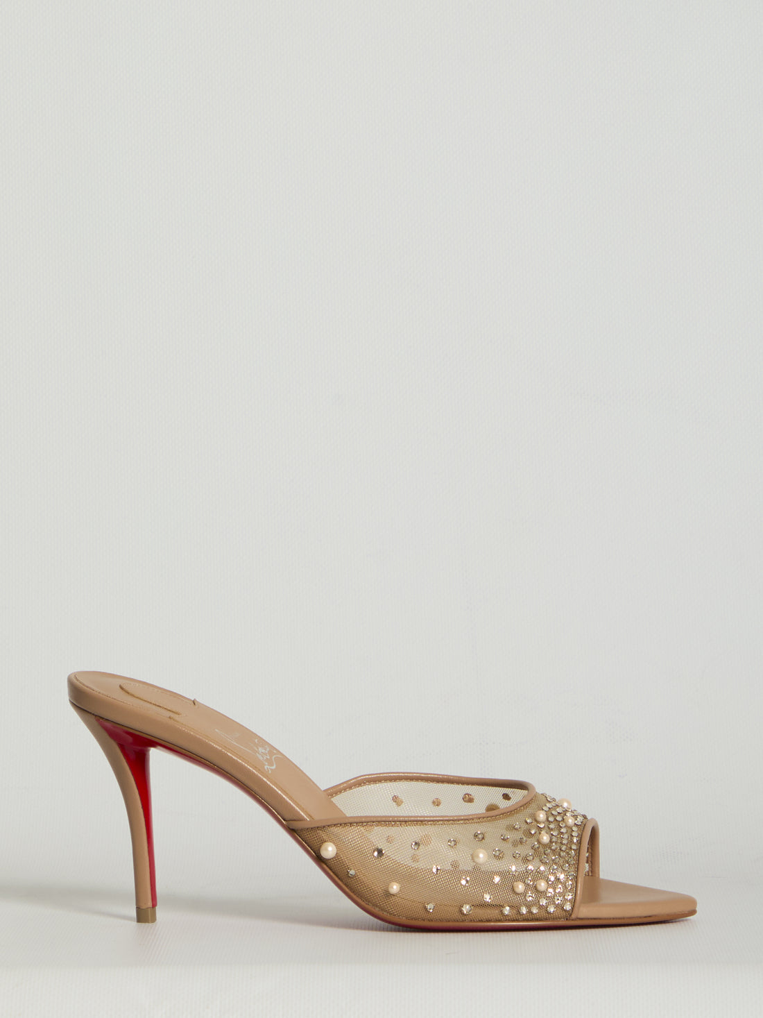 CHRISTIAN LOUBOUTIN 37 miss z desgrastrass pearl mules 