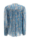 pleated shirt with band collar