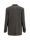 double-breasted blazer with drawstring
