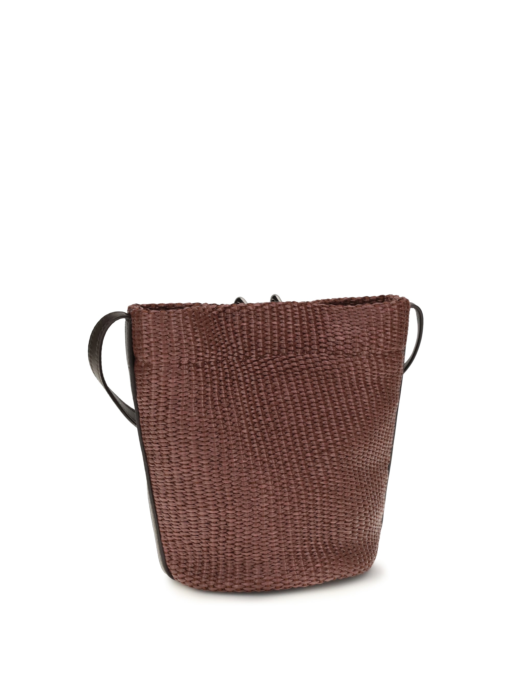 small sartorial bucket bag in raffia