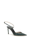 crocodile-print leather pumps
