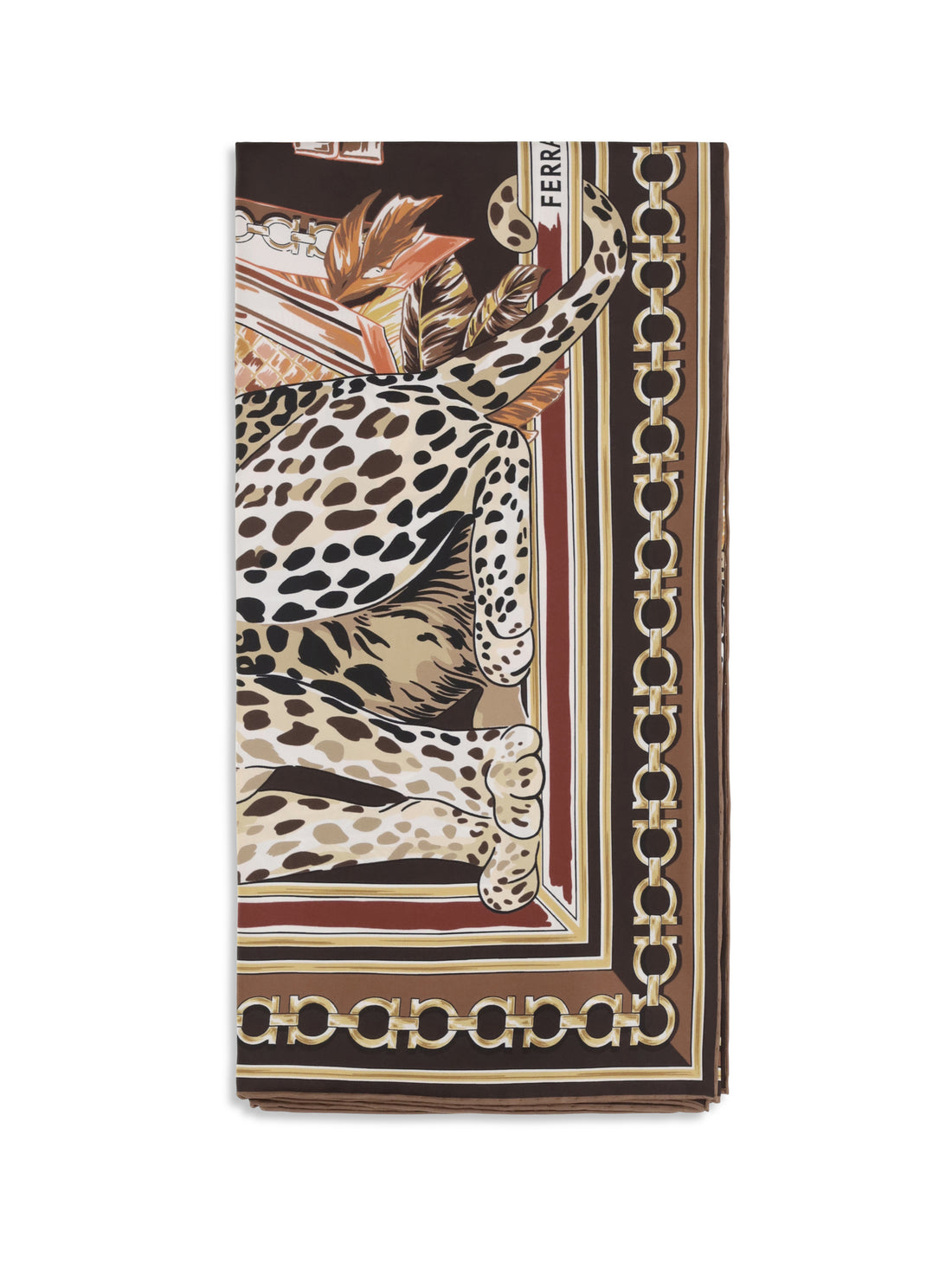FERRAGAMO OS leopard-print silk scarf