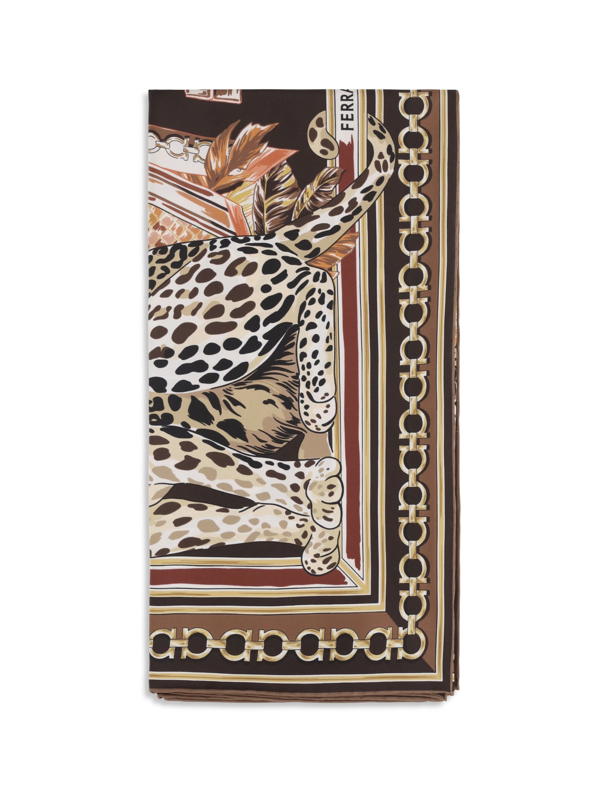 leopard-print silk scarf