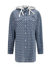 checked hooded shirt