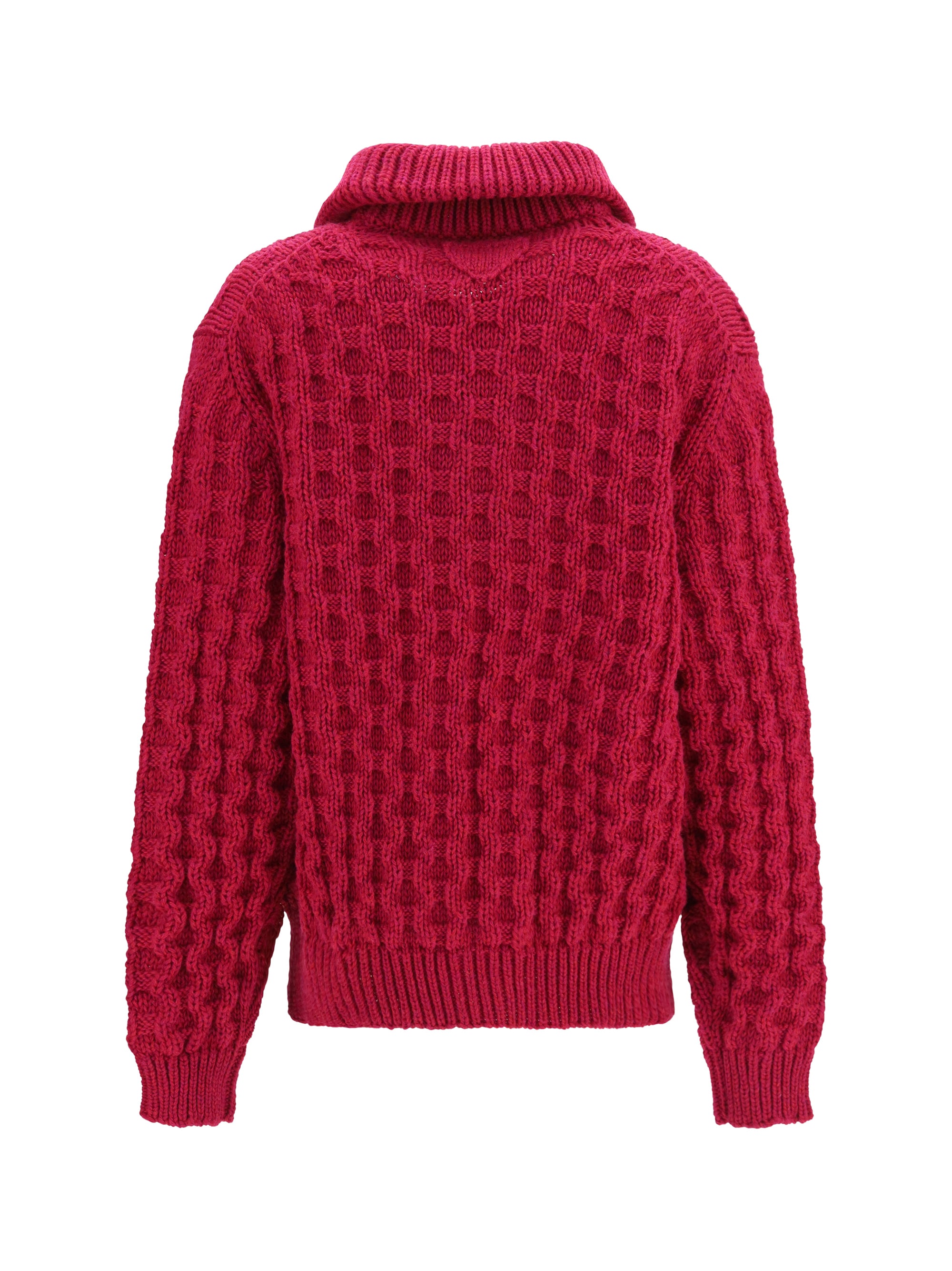 aran wool zip cardigan