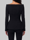 black wool crepe jacket