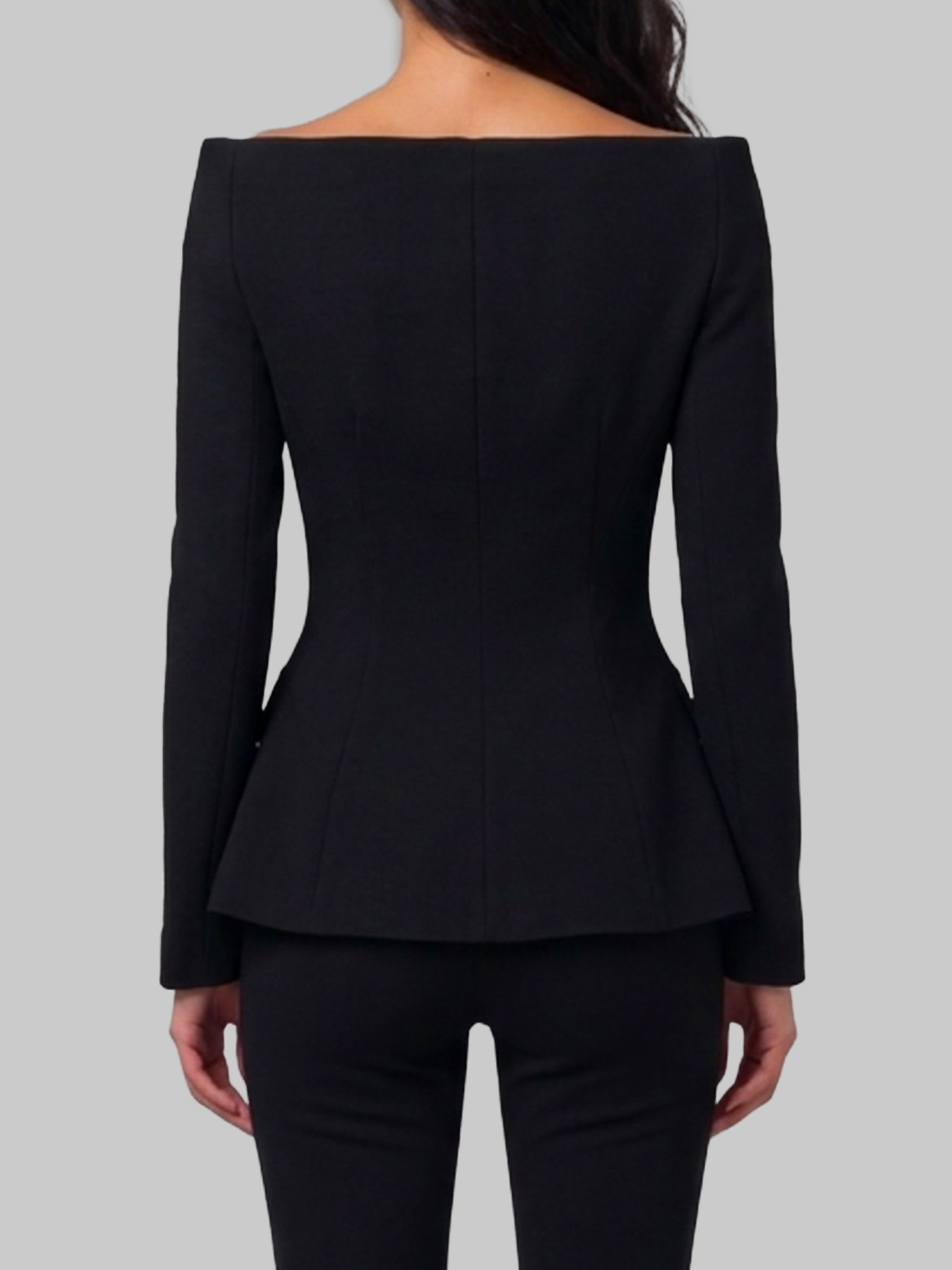 black wool crepe jacket