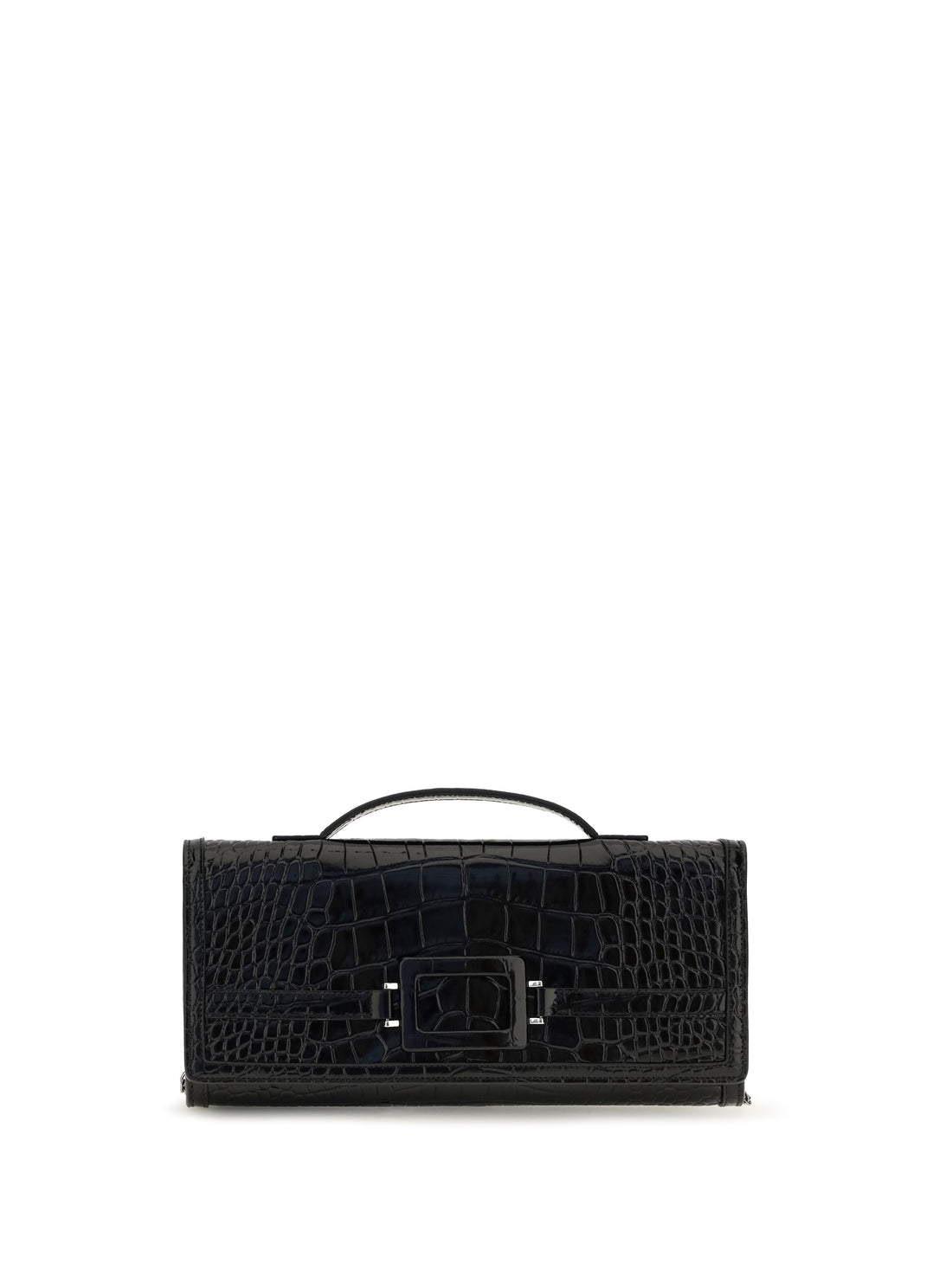 ROGER VIVIER OS belle vivier crocodile-effect clutch