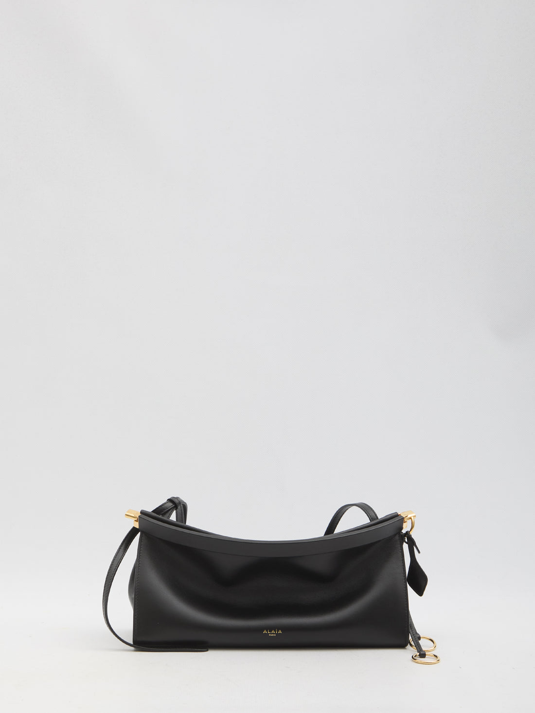 ALAIA OS medium le click east west black bag