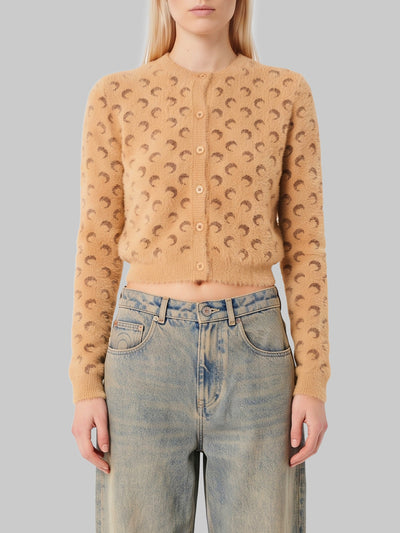 fluffy moon jacquard knit cardigan