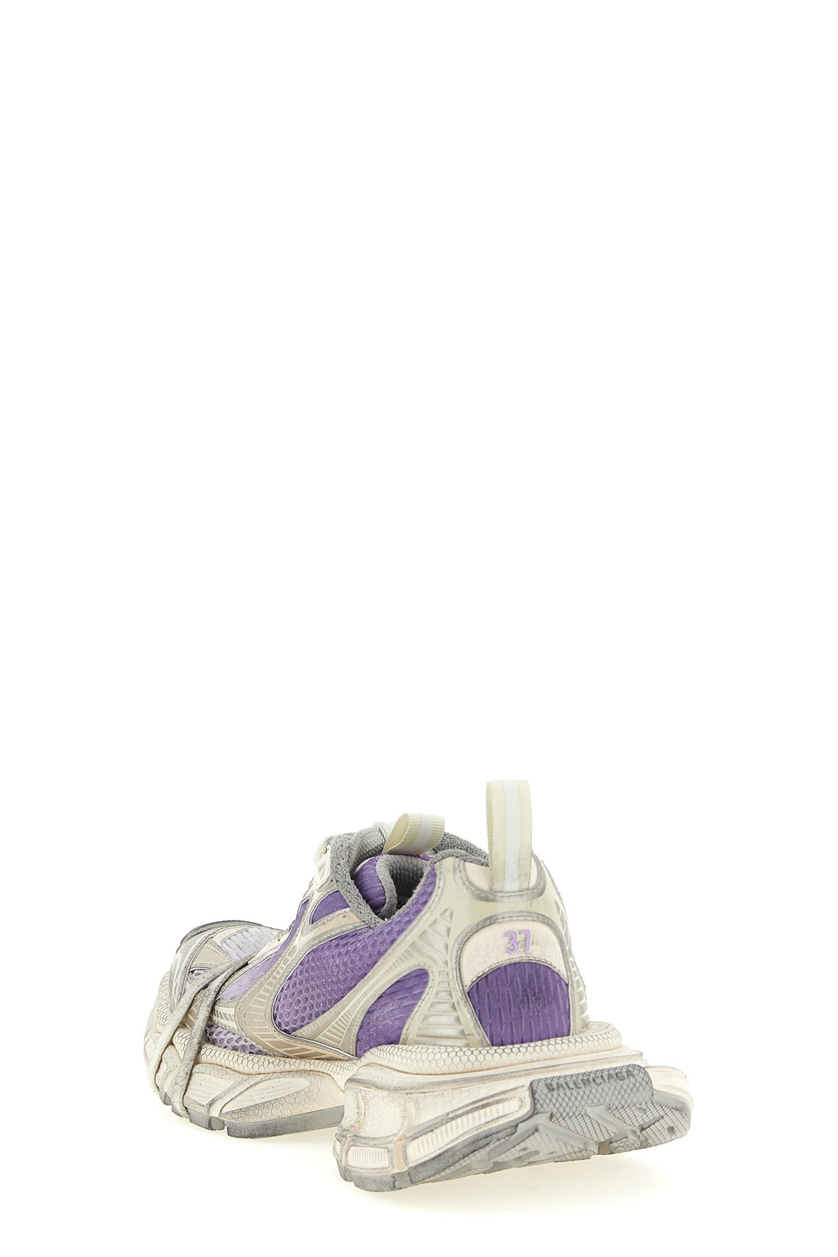 3xl used-effect mesh and polyurethane sneakers