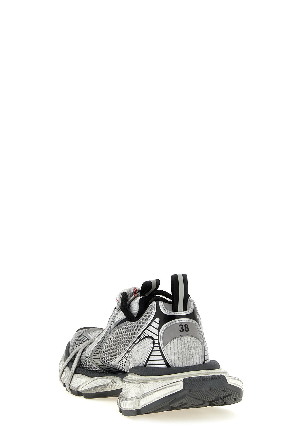 3xl worn effect mesh and polyurethane sneakers