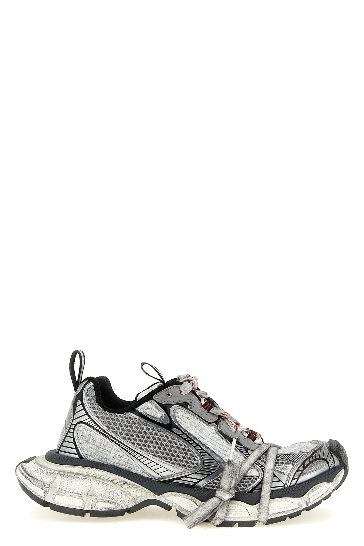 3xl worn effect mesh and polyurethane sneakers