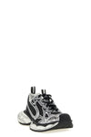 3xl worn effect polyester and glitter polyurethane sneakers
