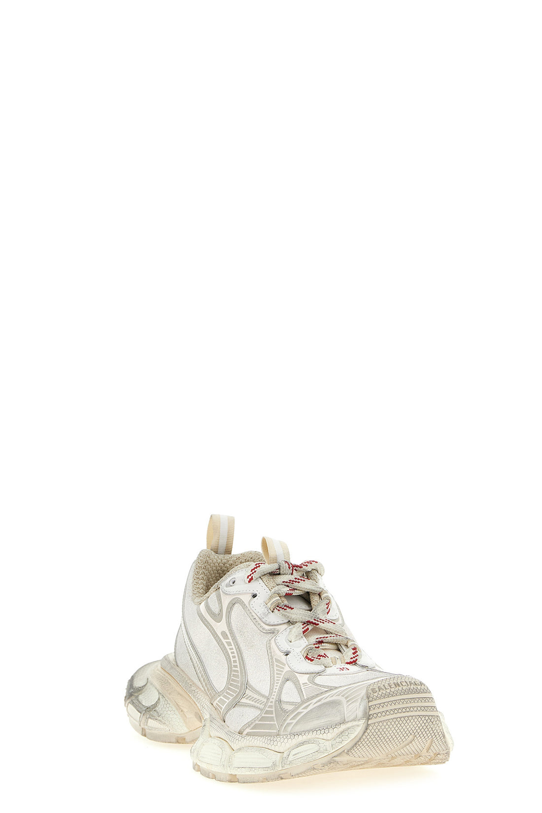 BALENCIAGA 35 3xl worn effect polyester and glitter polyurethane sneakers