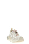 3xl worn effect polyester and glitter polyurethane sneakers