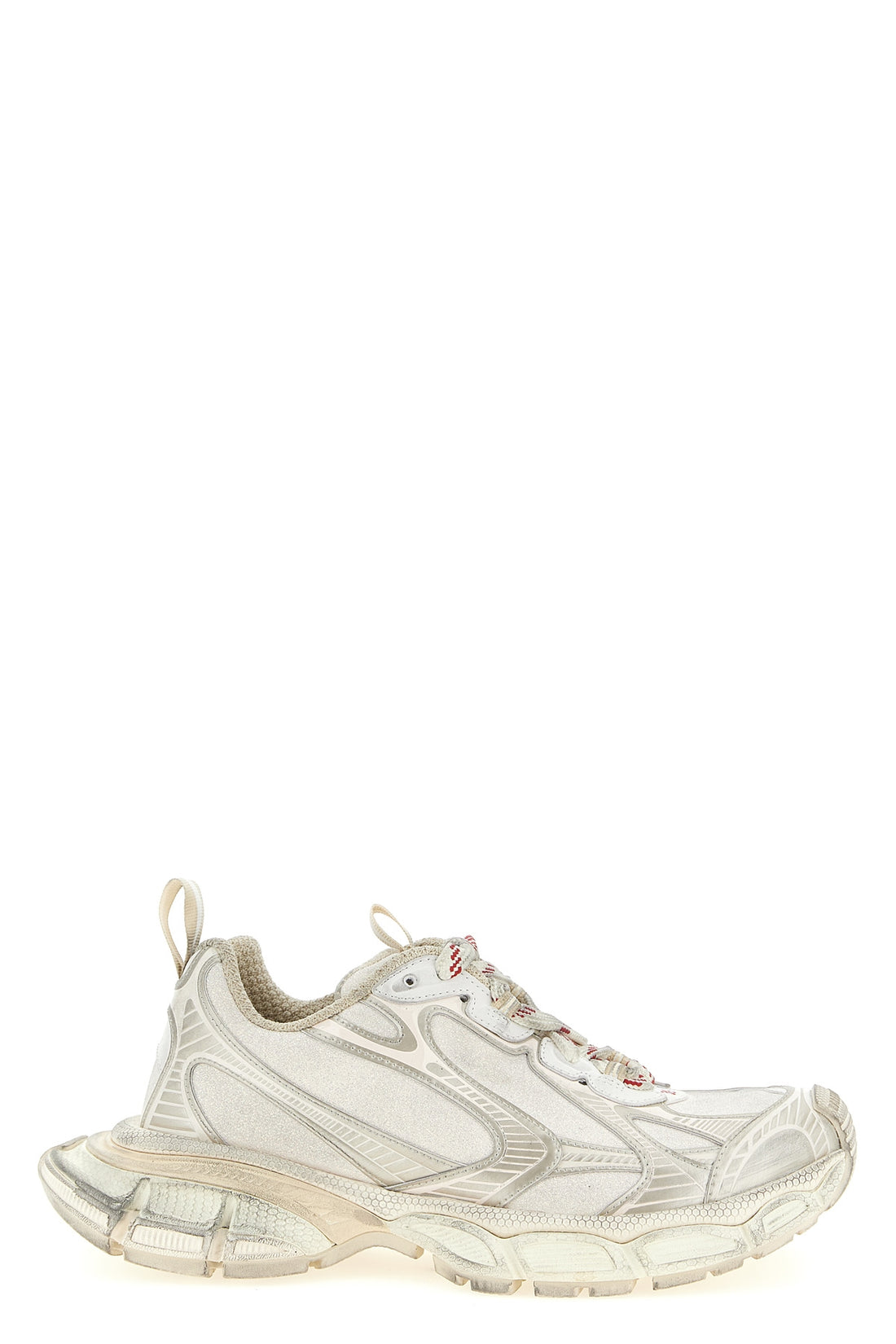 BALENCIAGA 35 3xl worn effect polyester and glitter polyurethane sneakers