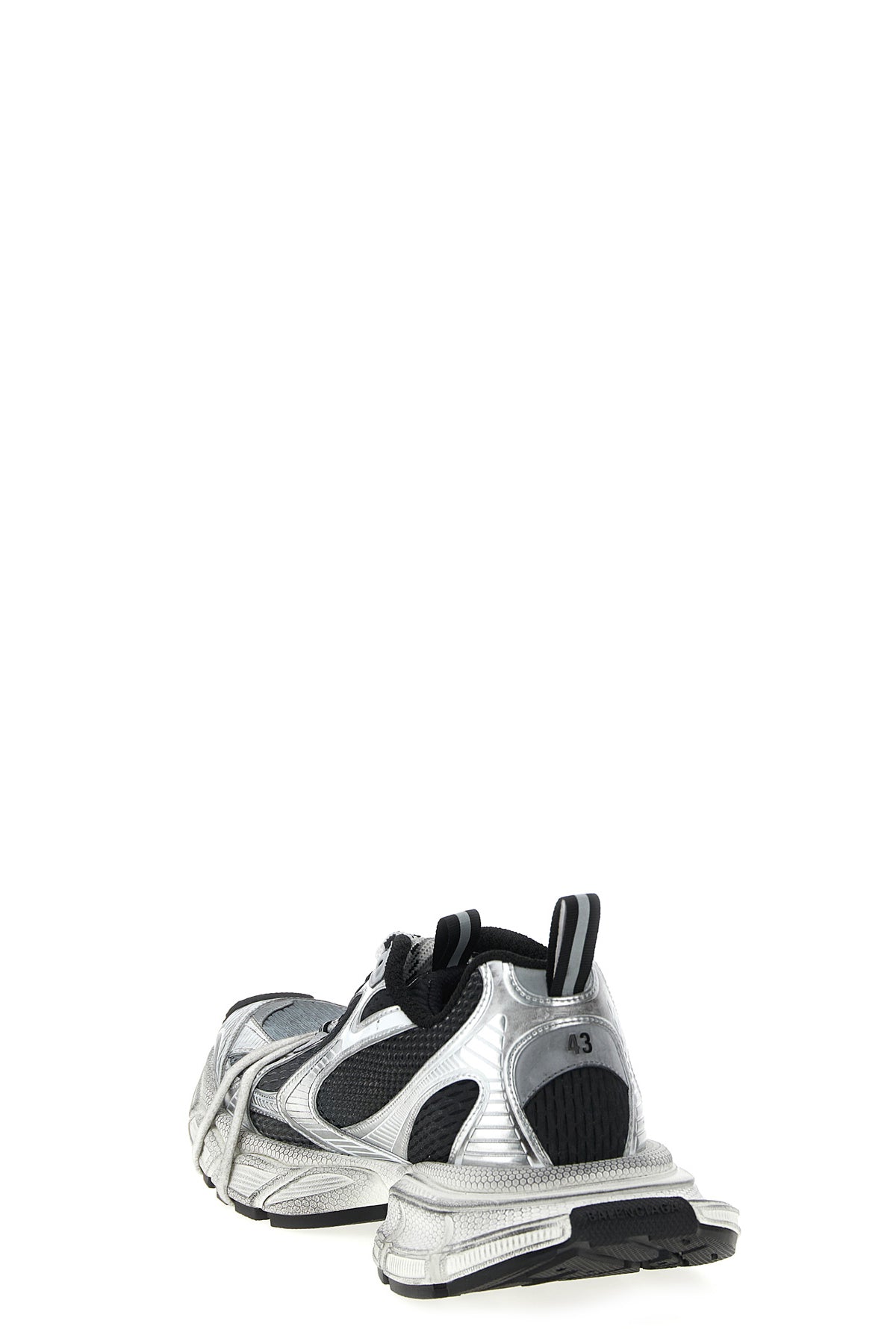 3xl used-effect mesh and polyurethane sneakers