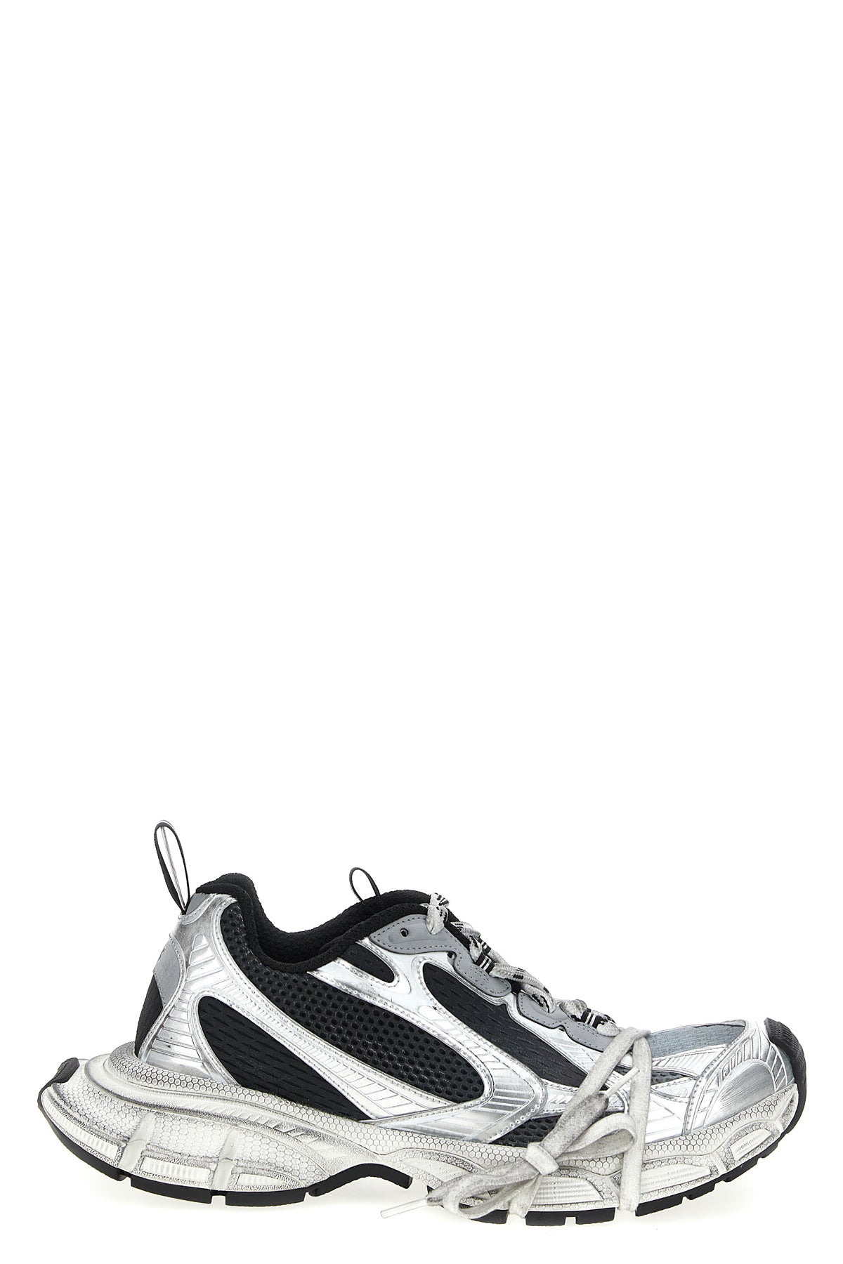 3xl used-effect mesh and polyurethane sneakers