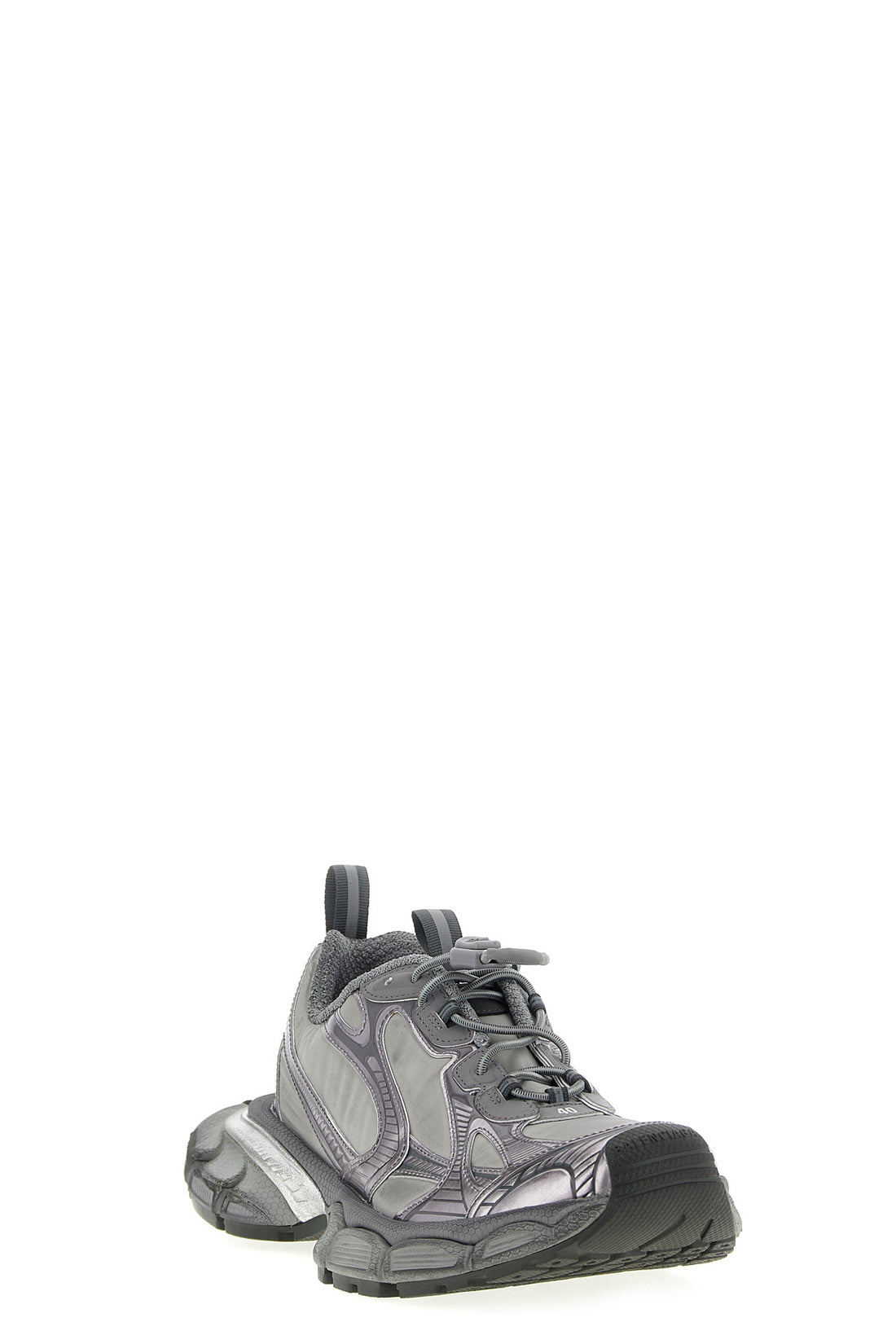 BALENCIAGA 40 3xl used-effect mesh and polyurethane sneakers