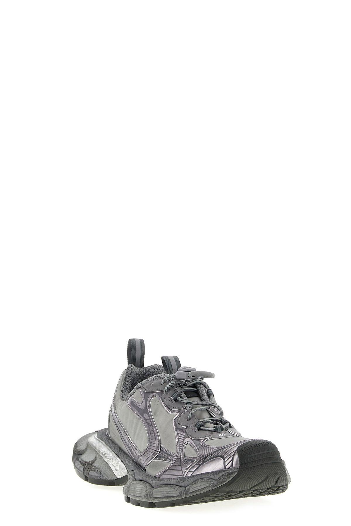 3xl used-effect mesh and polyurethane sneakers