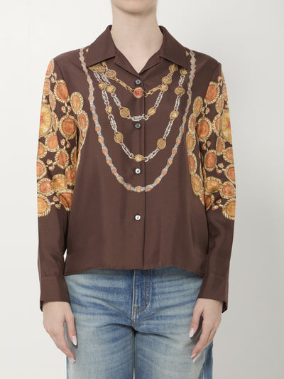 printed silk twill shirt
