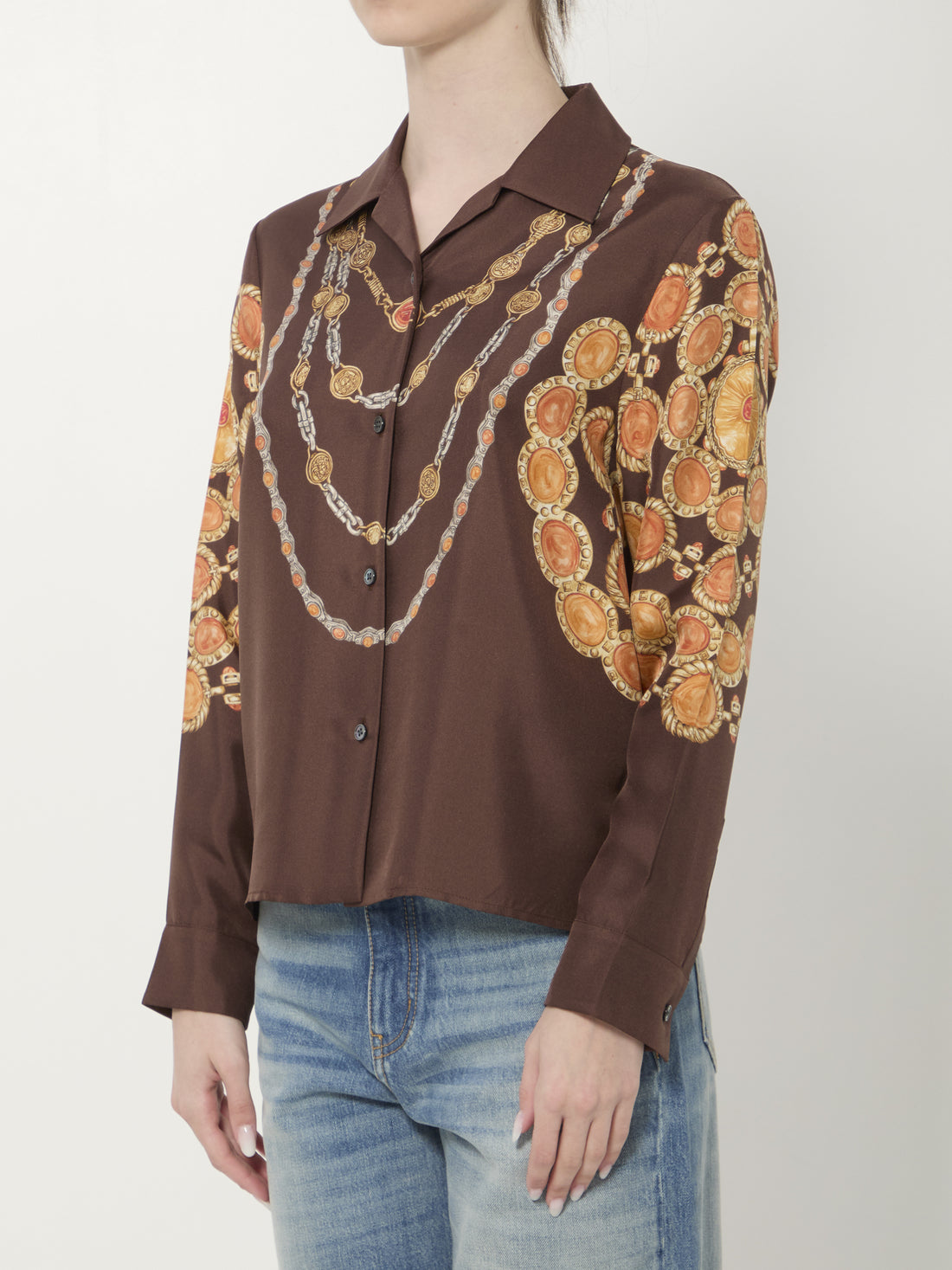 VERSACE 40 printed silk twill shirt